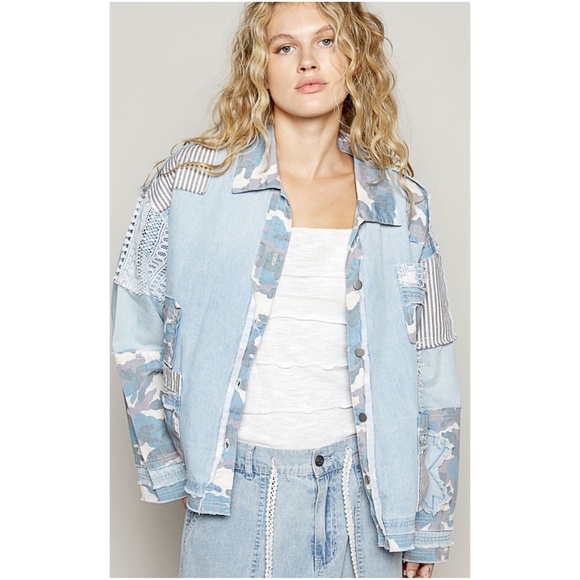 POL Light Blue and White Jean Jacket - Picture 2 of 5